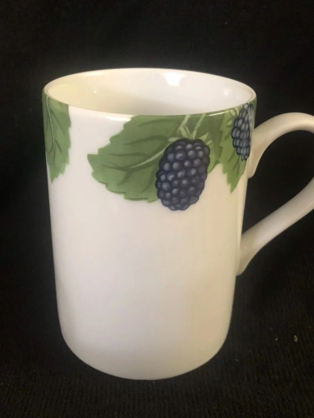 Williams Sonoma white mug Blue BERRY